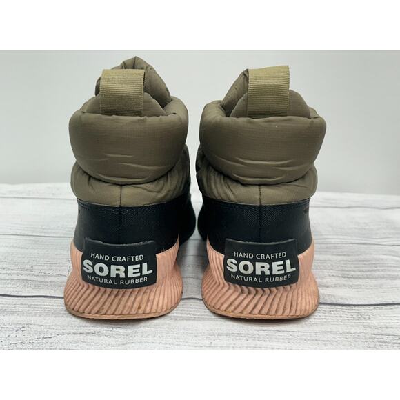 Sorel Womens Green Out N About III Puffy Zip Waterproof Faux Fur Snow Boots Sz 9 - Picture 8 of 11